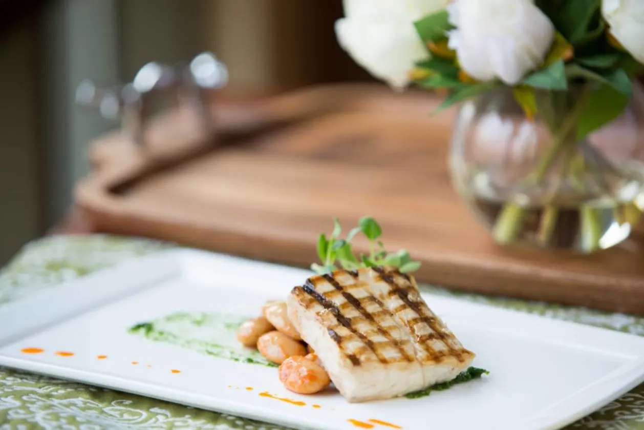 Fish dish TREE Restaurant at the Lodge at Woodloch